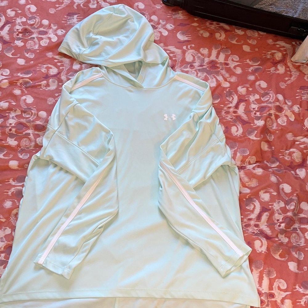 Mint green light weight under Armour hoodie